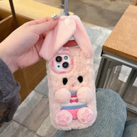 Long Eared Rabbit Plush Phone Case (For iPhones)