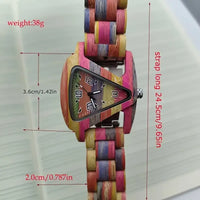 Colorful Triangle Wooden Quartz Watch