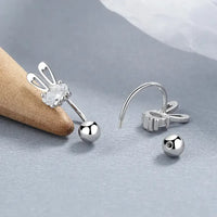 Sterling Silver Rabbit Stud Earrings