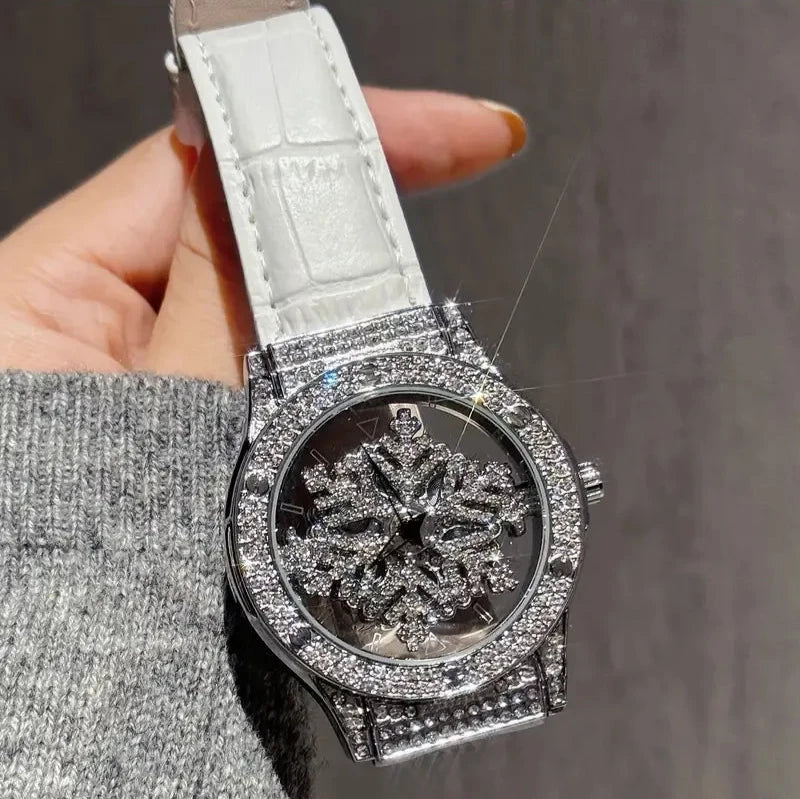 Frozen Rhinestone Rotating Watch