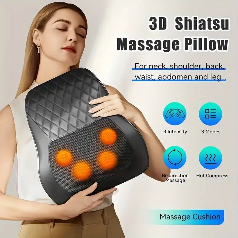 Heated 3D Kneading Massage Pillow