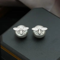 Little Bee Pearl Drop Stud Earrings