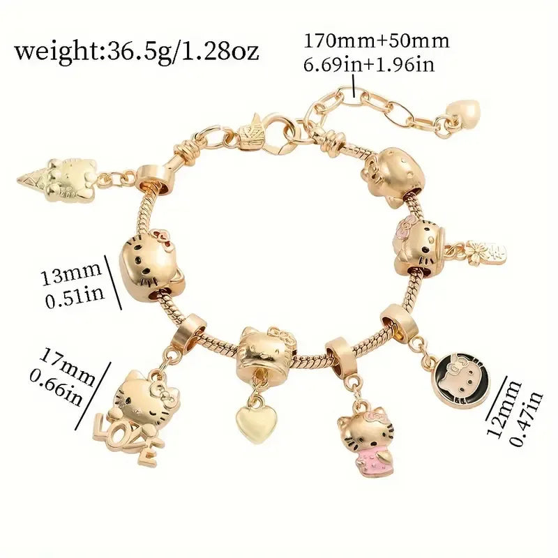 Dazzling Hello Kitty Zinc Alloy Bracelet