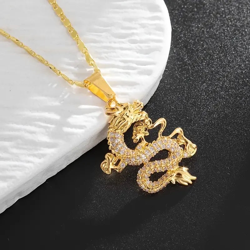 Luxurious Golden Dragon Pendant