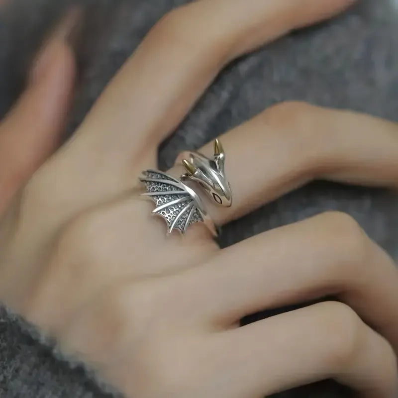 Vintage Silver Dragon Ring