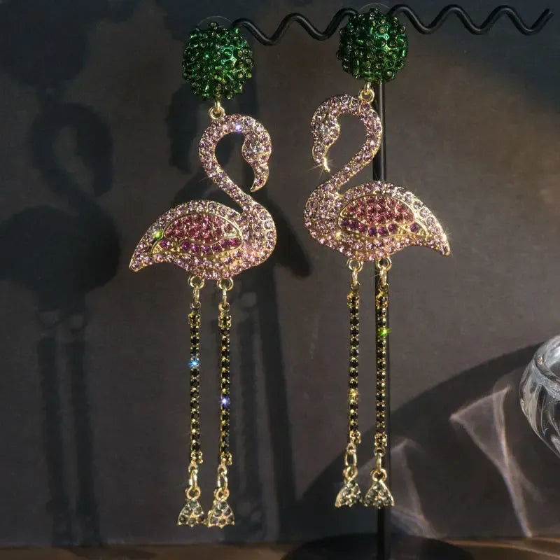 Tropical Flamingo Shaped Statement Earrings