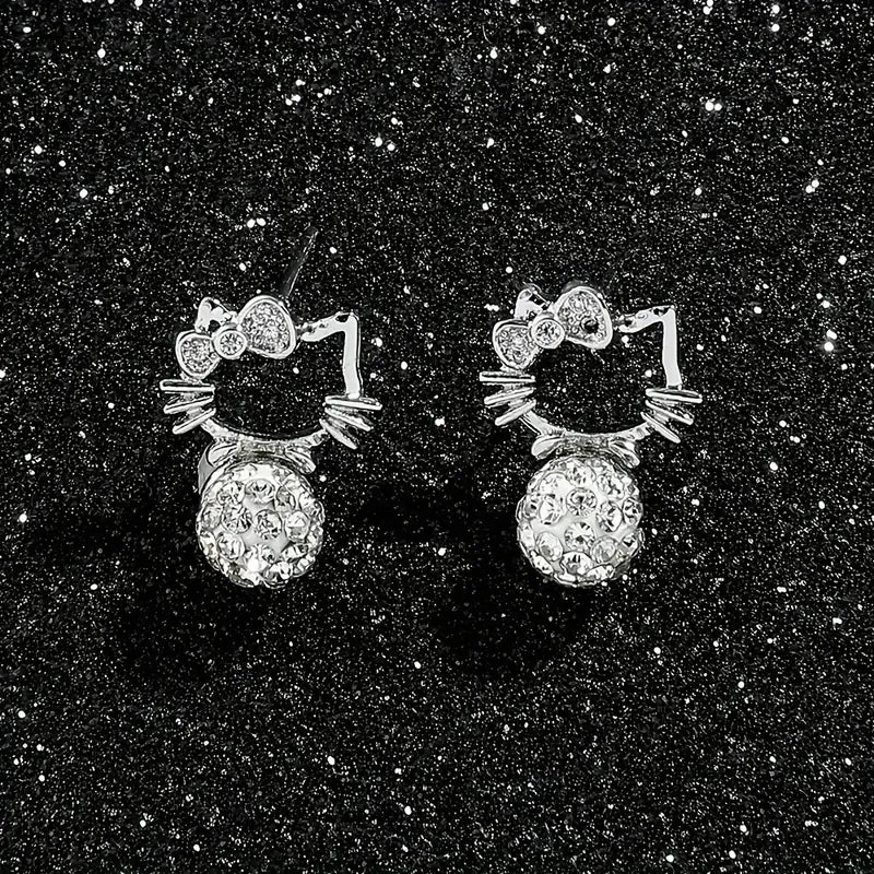 Dazzling Hello Kitty Stud Earrings