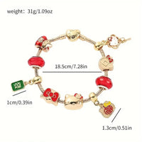 Radiant Red Stone Hello Kitty Charm Bracelet