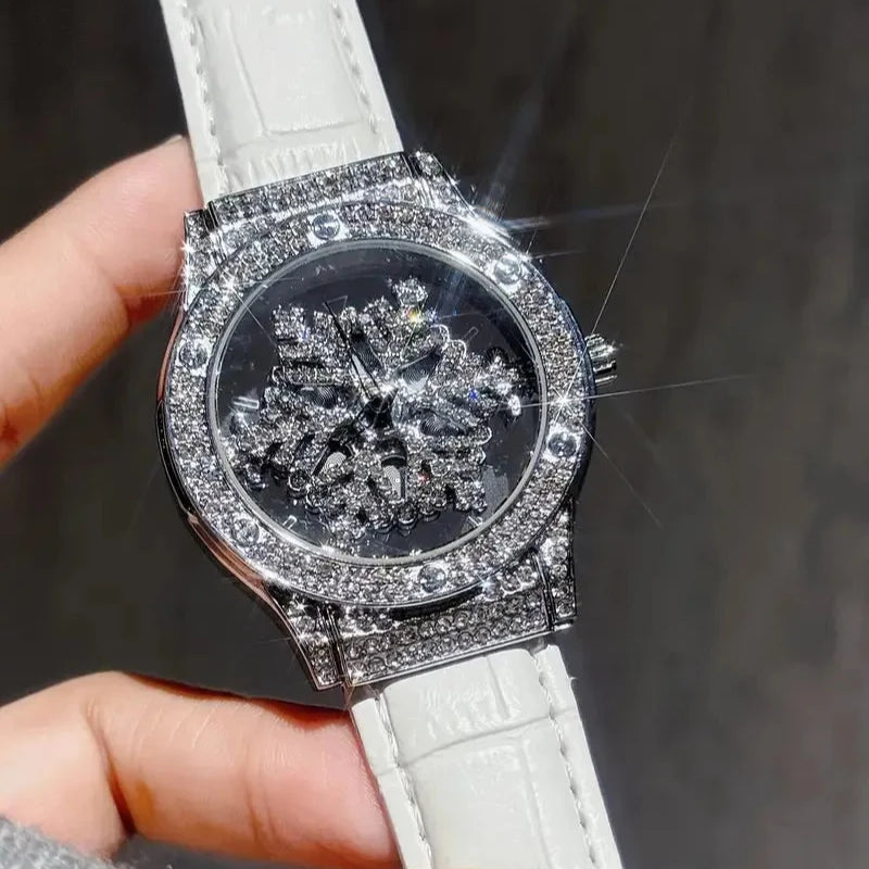 Frozen Rhinestone Rotating Watch