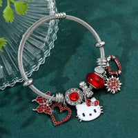 Adorable Hello Kitty Beaded Charm Bracelet