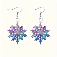 Acrylic Snowflake Dangle Earrings