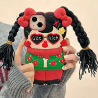 Braided Bow Girl Phone Case (For iPhones)