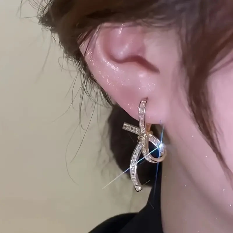 Unique Hollow Bow Stud Earrings