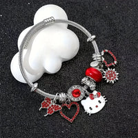 Adorable Hello Kitty Beaded Charm Bracelet