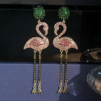 Tropical Flamingo Shaped Statement Earrings