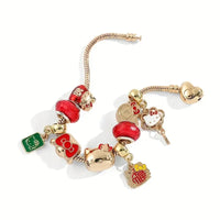 Radiant Red Stone Hello Kitty Charm Bracelet