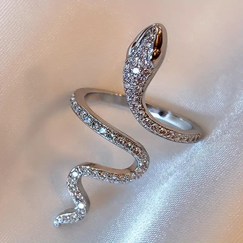 Luxurious Snake Rhinestone Wrap Ring