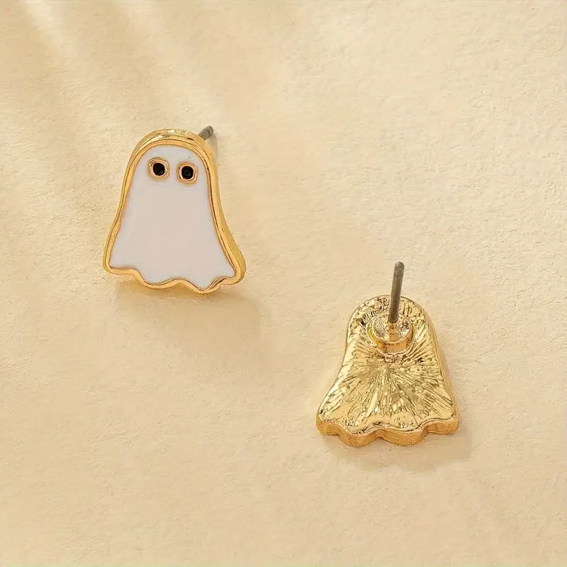 Boho-Vintage Ghost Stud Earrings