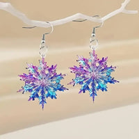 Acrylic Snowflake Dangle Earrings