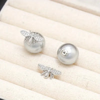 Little Bee Pearl Drop Stud Earrings