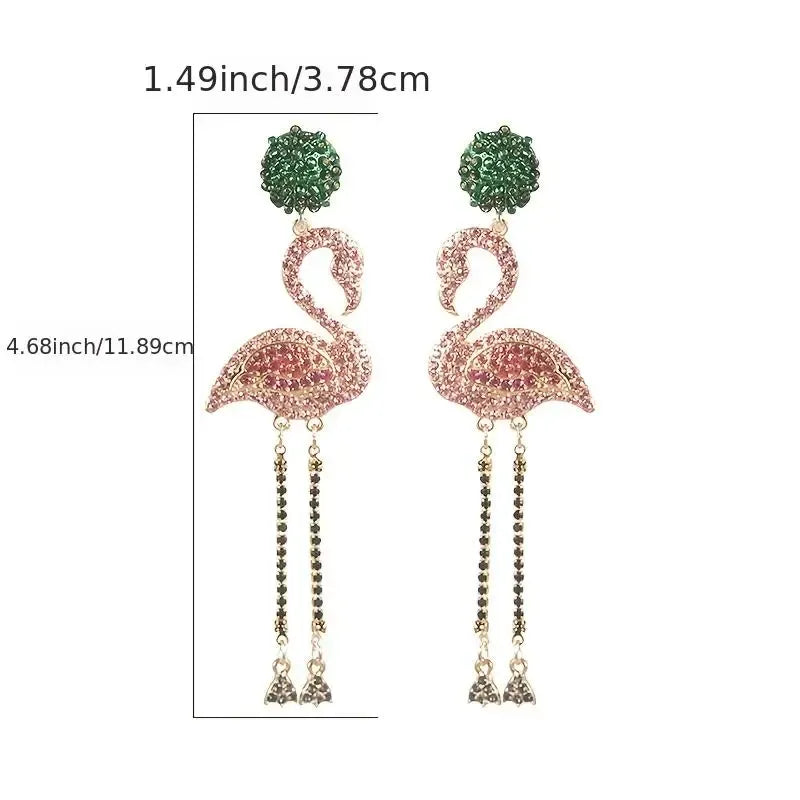 Tropical Flamingo Shaped Statement Earrings