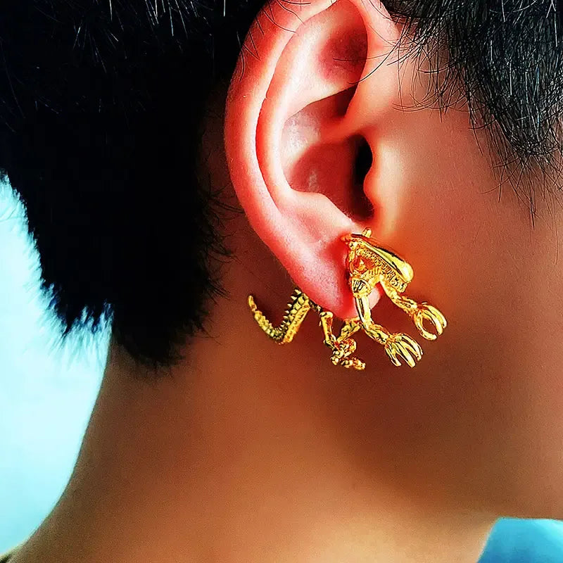 Stylish Alien Shaped Stud Earrings