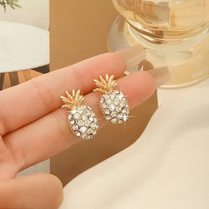 Vibrant Pineapple Stud Earrings