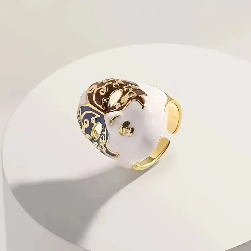 Exquisite Chinese Opera Face Mask Ring