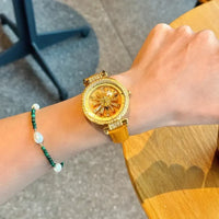 Golden Sunflower Rotating Dial Watch