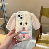 Long Eared Rabbit Plush Phone Case (For iPhones)