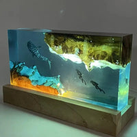 Whale and Divers Wooden Night Light - Bear Hugs