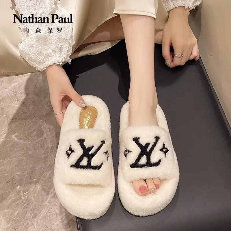 Designer Monogram Plushed Out Slippers