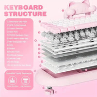 YUNZII C68 Wireless Mechanical Keyboard - Bear Hugs